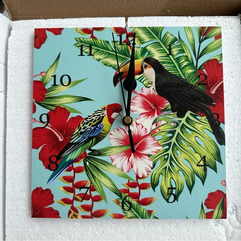 Tropical Bird Wall Clock 8” - NEW IN BOX